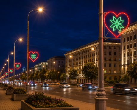 Световое оформление городских улиц