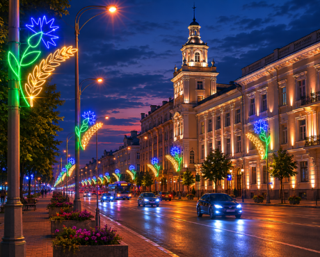 Световое оформление городских улиц